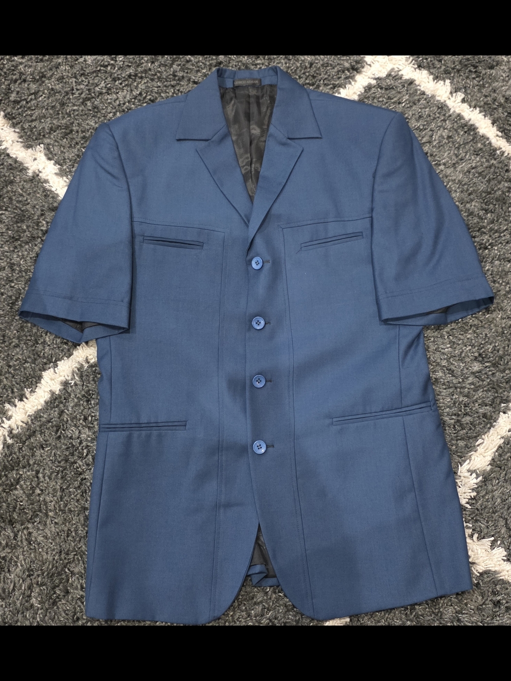 Giorgio Armani  Blue Short-Sleeve Blazer Size 46US/56EU